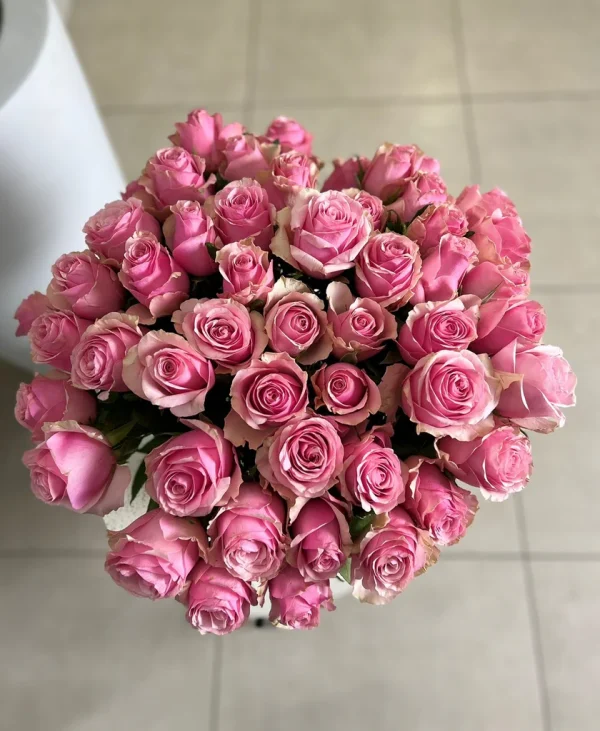 Pink Roses in A Vase - Image 3