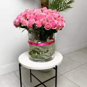 Pink Roses in A Vase
