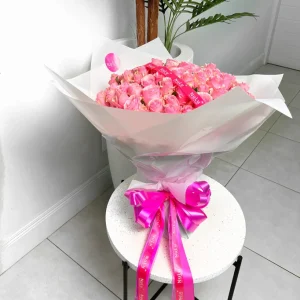 Pink Roses in Bouquet