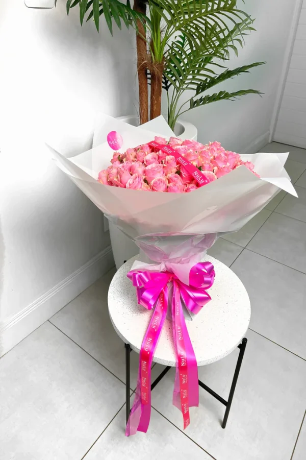 Pink Roses in Bouquet
