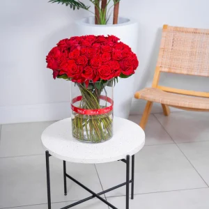 Red Roses in A Vase