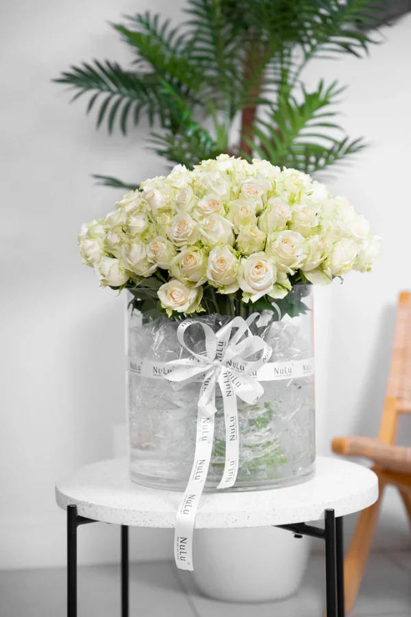 White Roses in A Vase