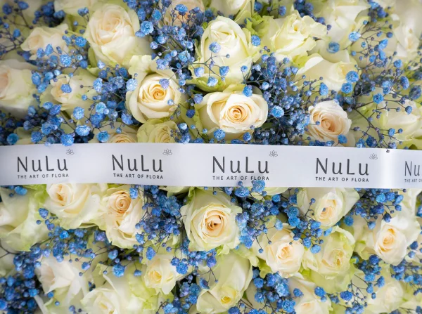 White Roses with Blue Gyp - Image 4